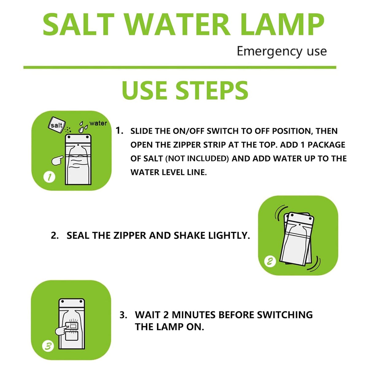 Salt Water LED Emergency Night Light