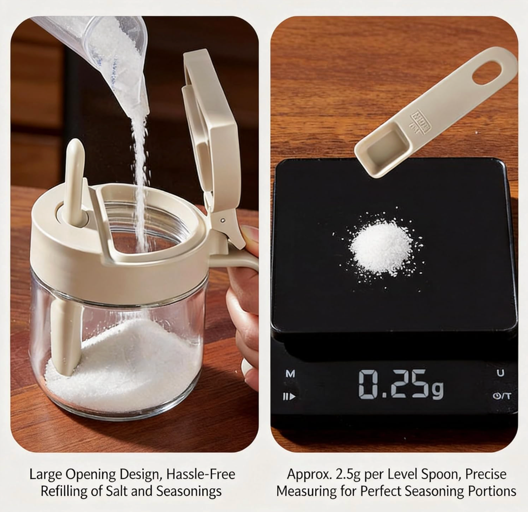 Glass Spice Jars with Spoon