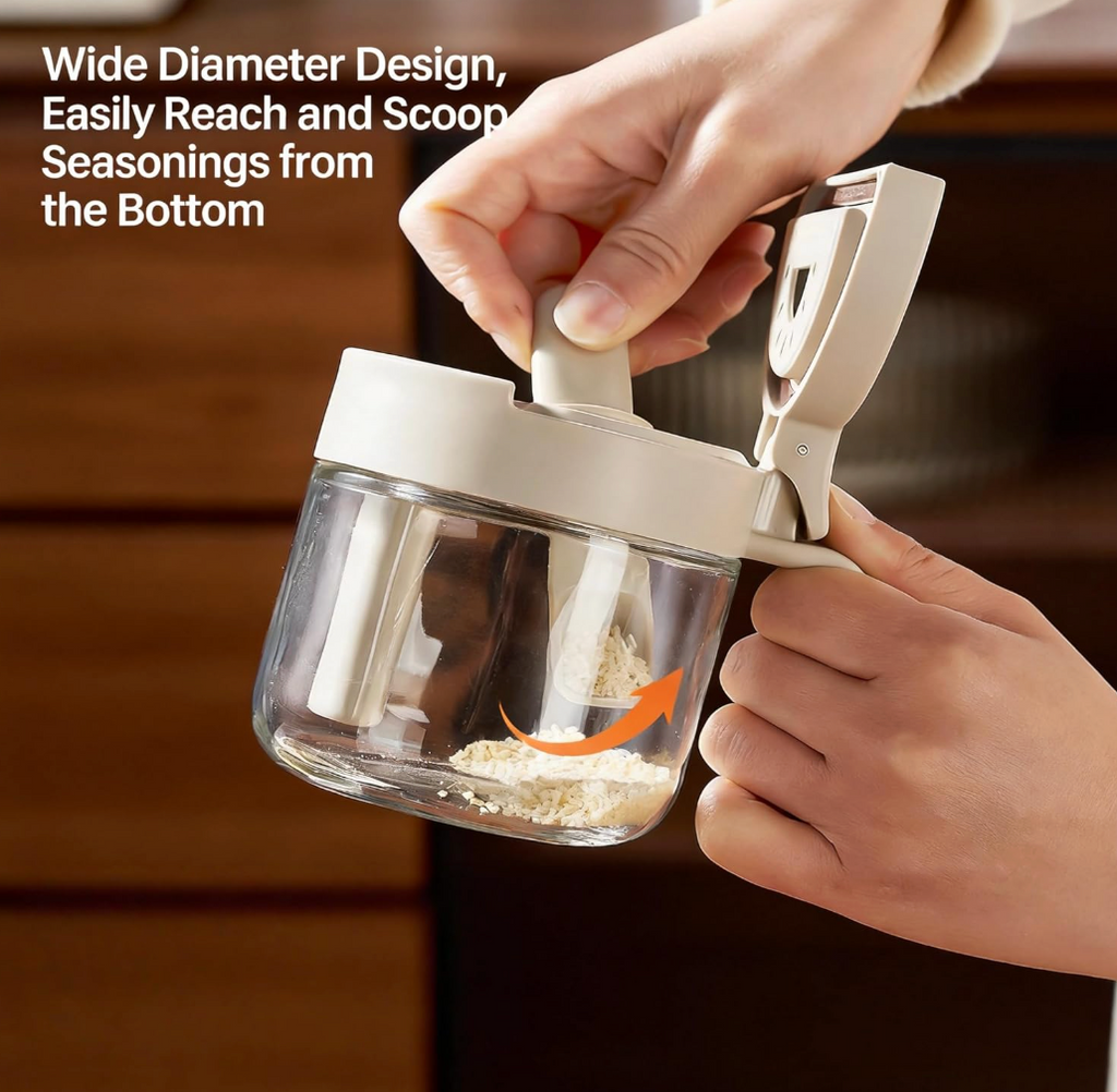Glass Spice Jars with Spoon